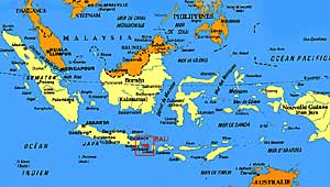 Map of Bali - Carte de l'Indonésie et situation de Bali (cliquez pour agrandir)