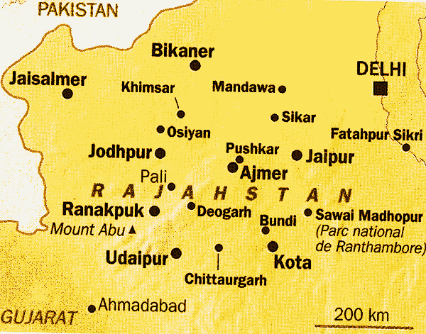 Cliquez sur la carte pour visiter le Rajasthan