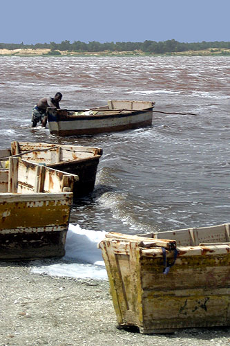 Les pirogues pour le chargement du sel