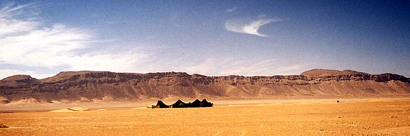 Bivouac de tentes berbres dans les dunes du dsert du sud marocain