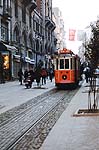 Photo du vieux tramway de l'Istiklal Caddesi